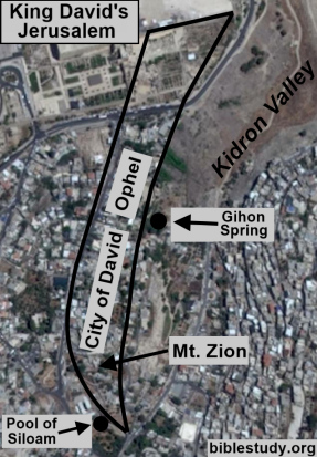 Location of Mount Zion in Jerusalem Map
