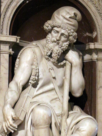 Up Close View of Statue of Amos the Prophet