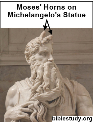 Statue of Moses Showing Horns by Michelangelo