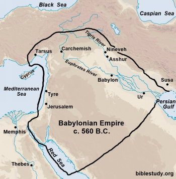 Neo-Babylonian Empire at its Peak Map