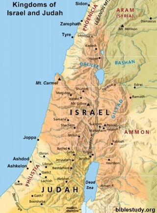 Map Of Old Testament Israel And Judah Map of Ancient Israel and Judah