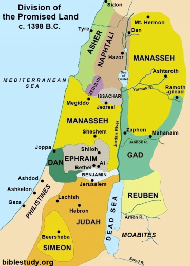 Division Of Promised Land To Ancient Israel 