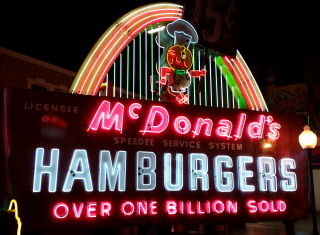 Vintage Neon Hamburger Zeichen